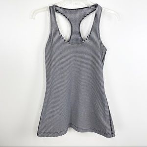 Lululemon Cool Racerback Tank Gingham Check Black White Size 4 Top